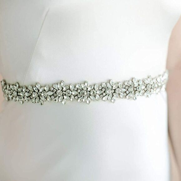 Rhinestone Bridal Belt Sash Wedding Dress Belt Crystal Applique for Bridesmaid main image 10